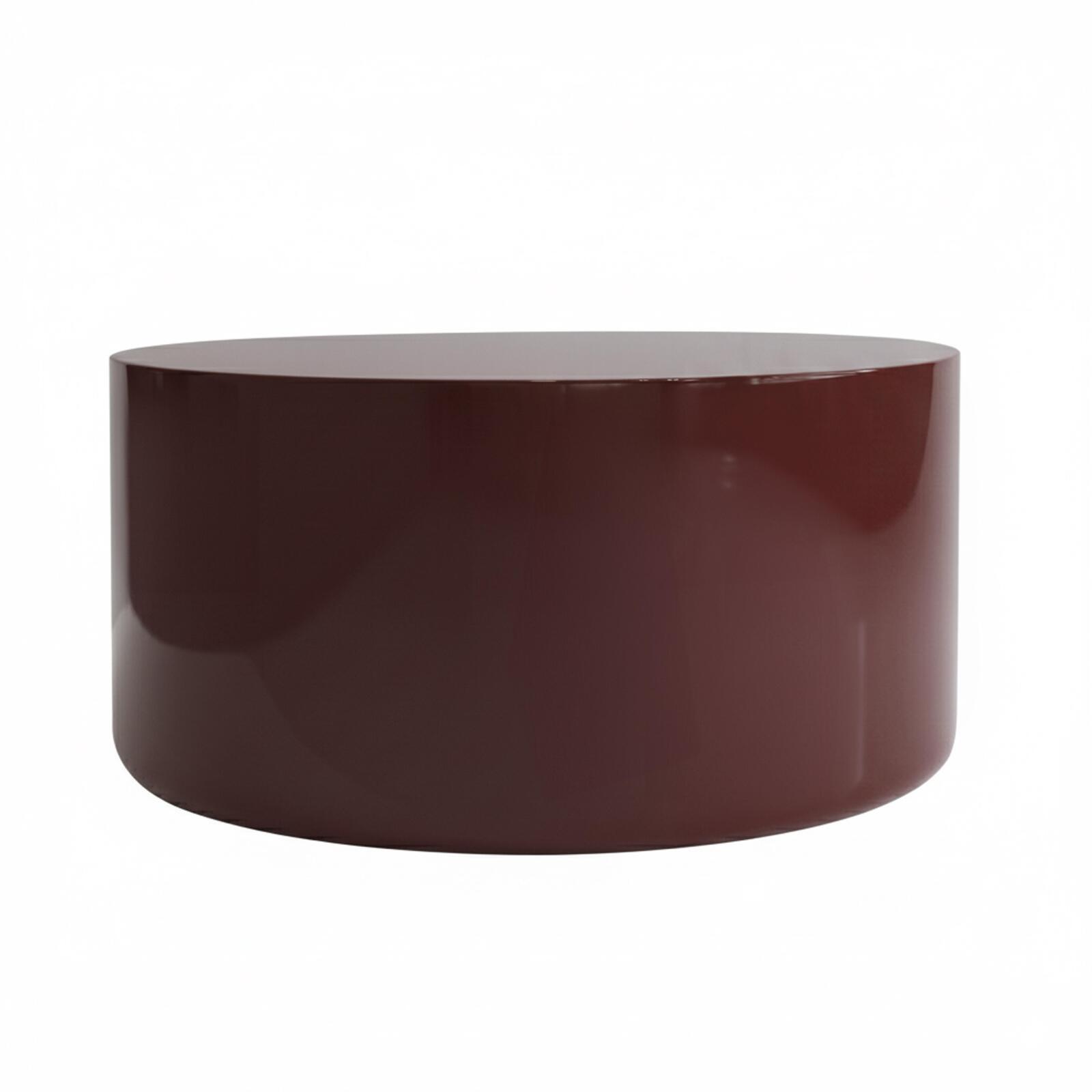 Table basse effet laqué ronde Ø80 cm style rétro