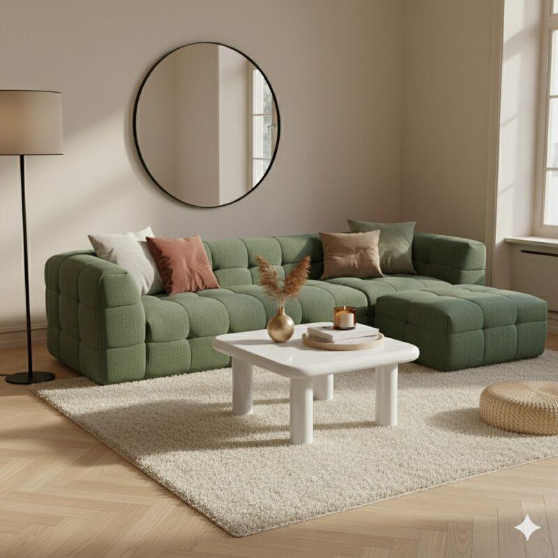 Table basse effet laqué carrée 75x75 cm style rétro