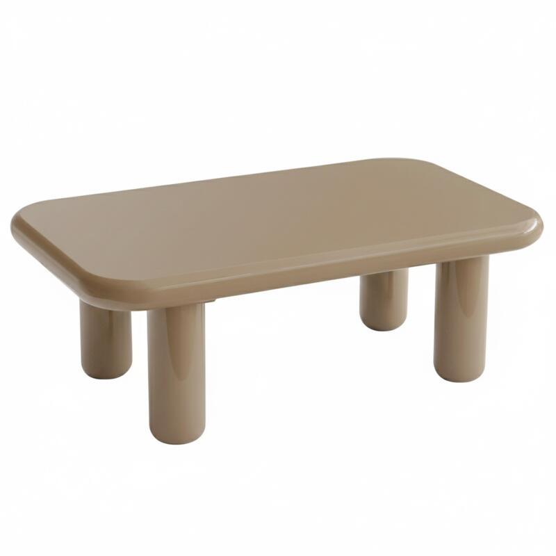 Table basse effet laqué rectangulaire 100x60 cm style rétro 