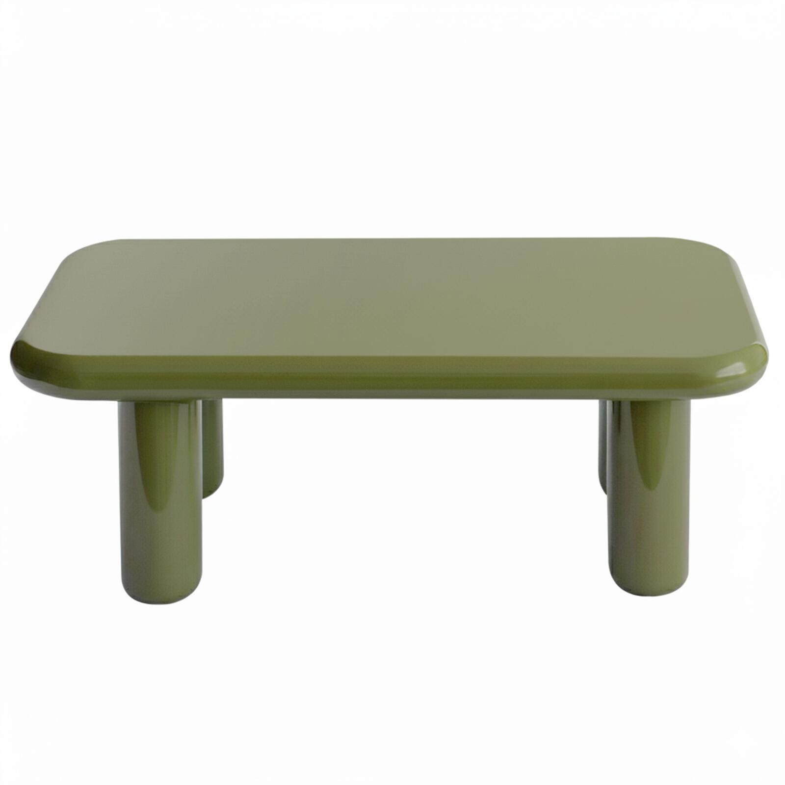 Table basse effet laqué rectangulaire 100x60 cm style rétro 