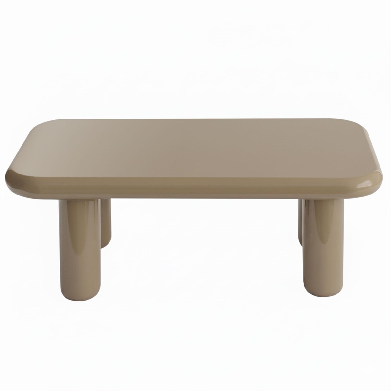 Table basse effet laqué rectangulaire 100x60 cm style rétro 