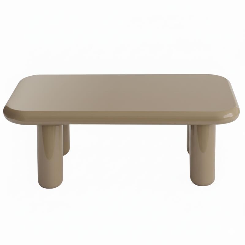 Table basse effet laqué rectangulaire 100x60 cm style rétro  (2/3)