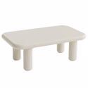 Table basse effet laqué rectangulaire 100x60 cm style rétro 