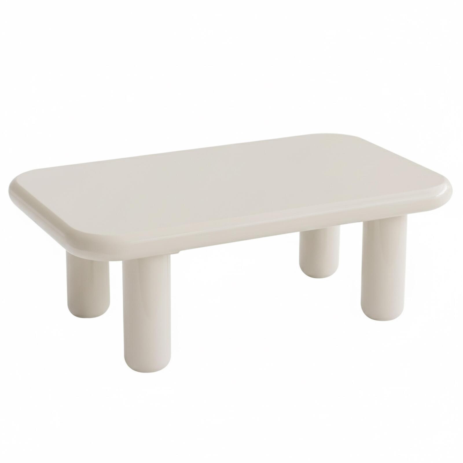 Table basse effet laqué rectangulaire 100x60 cm style rétro 