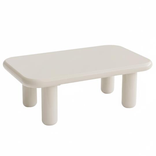 Table basse effet laqué rectangulaire 100x60 cm style rétro 
