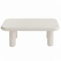 Table basse effet laqué rectangulaire 100x60 cm style rétro 