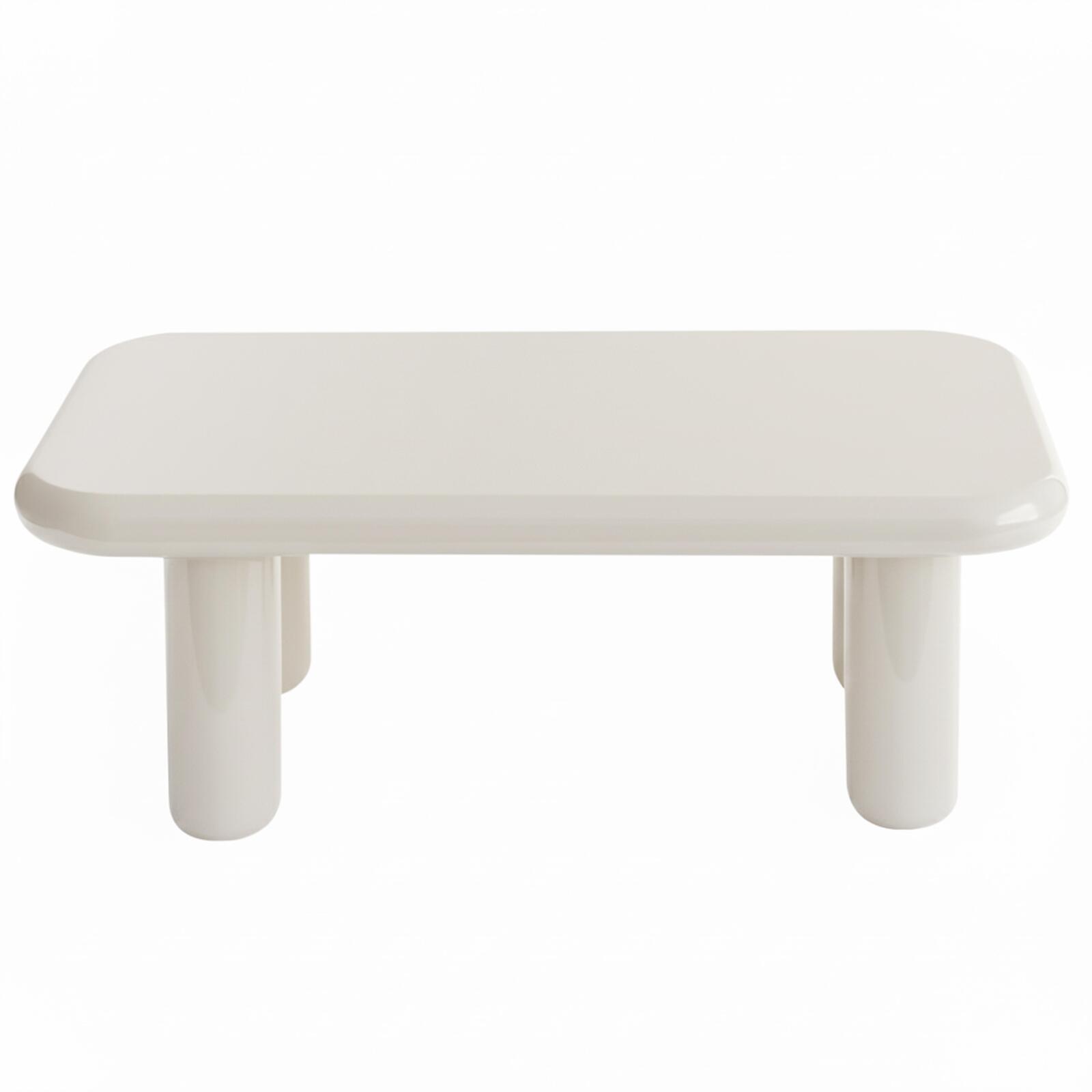 Table basse effet laqué rectangulaire 100x60 cm style rétro 