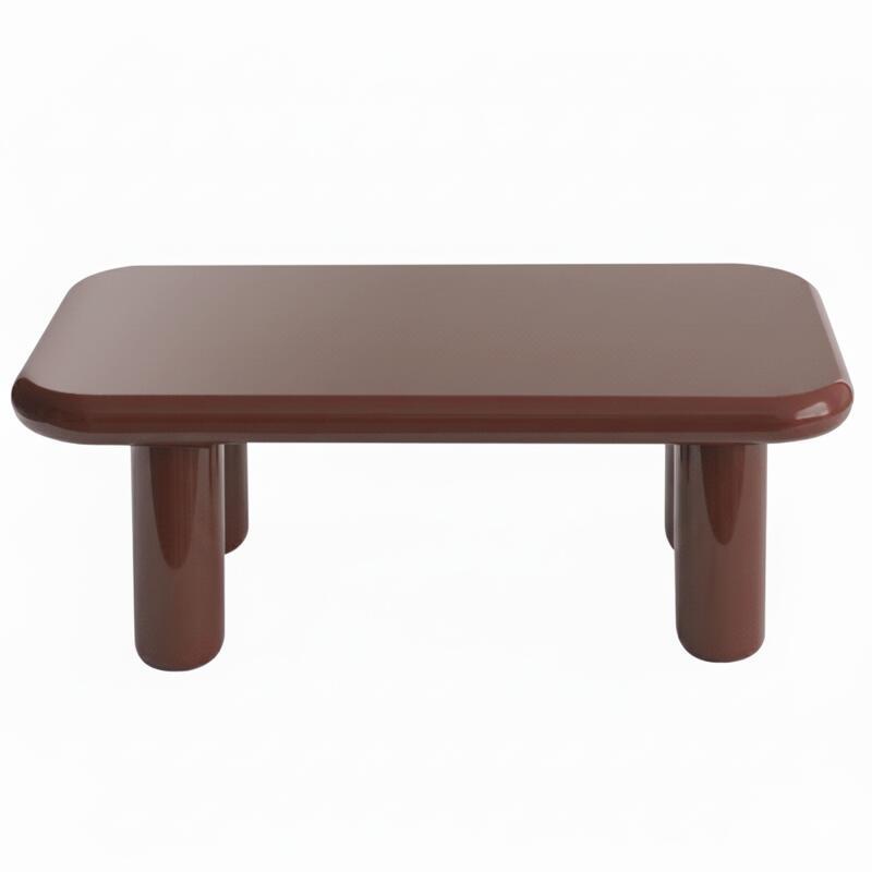 Table basse effet laqué rectangulaire 100x60 cm style rétro  (3/4)