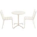 Table de jardin bistrot ronde inclinable en métal avec pied encastrable Ø70 cm et 2 chaises