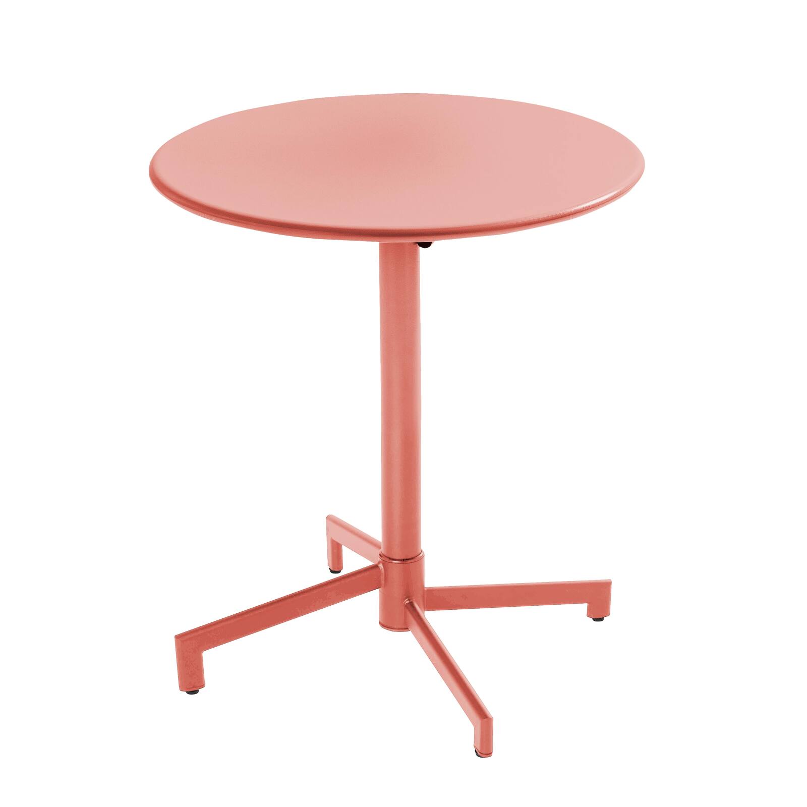 Table de jardin bistrot ronde inclinable en métal avec pied encastrable Ø70 cm et 2 chaises