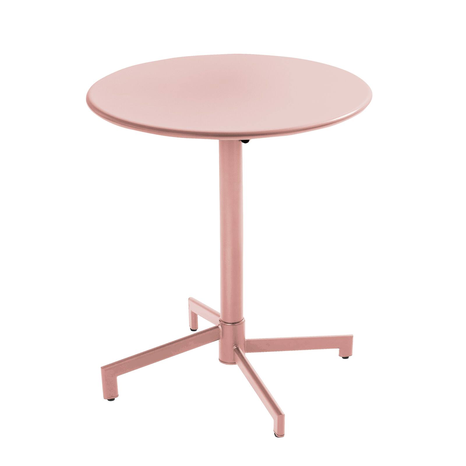 Table de jardin bistrot ronde inclinable en métal avec pied encastrable Ø70 cm et 2 chaises