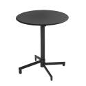 Table de jardin bistrot ronde inclinable en métal avec pied encastrable Ø70 cm et 2 chaises