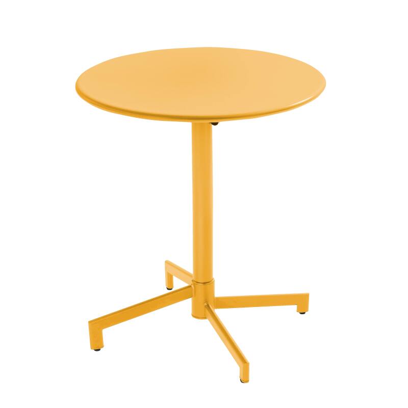 Table de jardin bistrot ronde inclinable en métal avec pied encastrable Ø70 cm et 2 chaises (4/11)