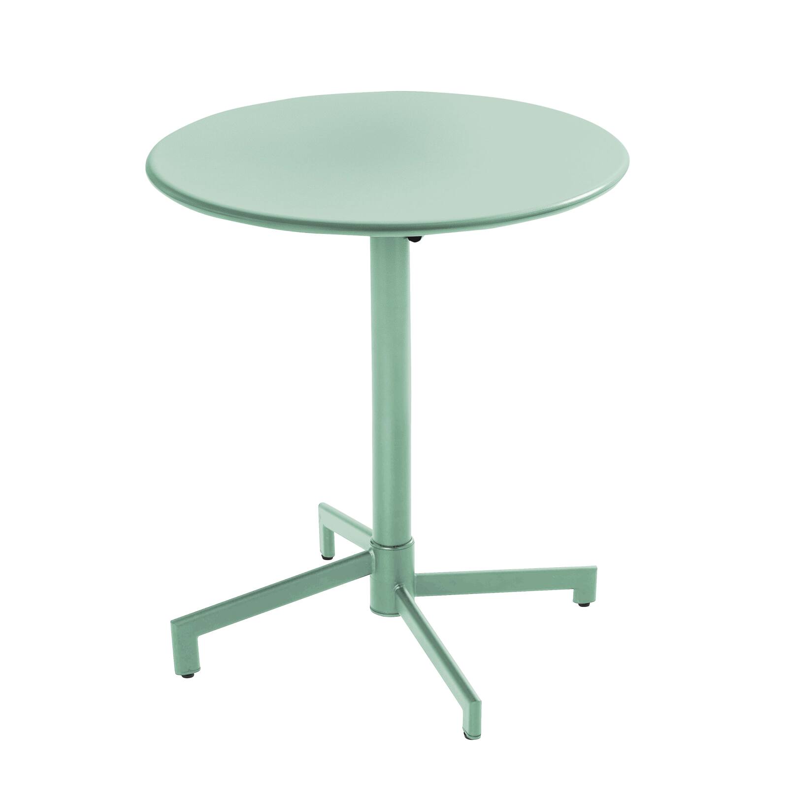 Table de jardin bistrot ronde inclinable en métal avec pied encastrable Ø70 cm et 2 chaises
