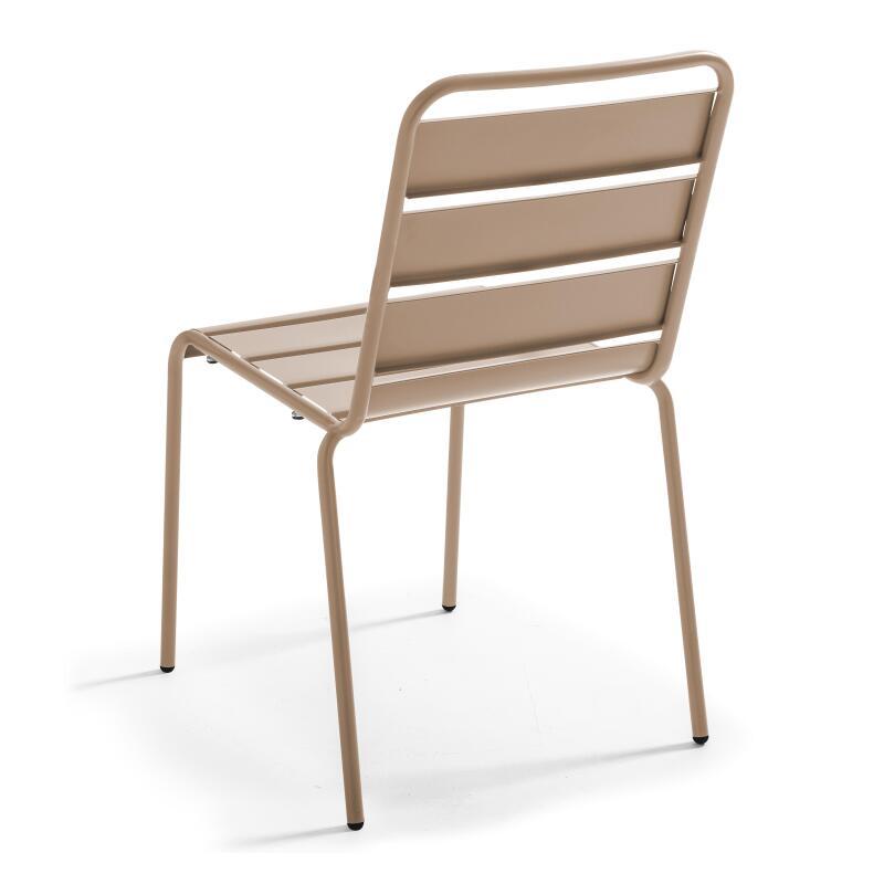 Table de jardin bistrot ronde inclinable en métal avec pied encastrable Ø70 cm et 2 chaises (6/8)