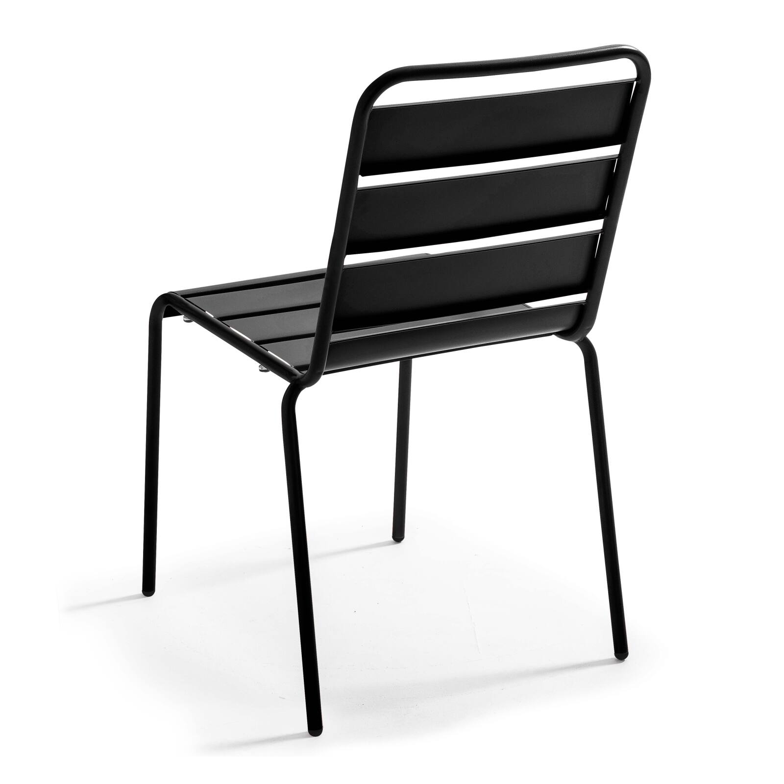 Table de jardin bistrot ronde inclinable en métal avec pied encastrable Ø70 cm et 2 chaises