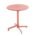 Table de jardin bistrot ronde inclinable en métal avec pied encastrable Ø70 cm et 2 chaises avec accoudoirs