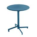 Table de jardin bistrot ronde inclinable en métal avec pied encastrable Ø70 cm et 2 chaises avec accoudoirs