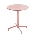 Table de jardin bistrot ronde inclinable en métal avec pied encastrable Ø70 cm et 2 chaises avec accoudoirs