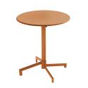 Table de jardin bistrot ronde inclinable en métal avec pied encastrable Ø70 cm et 2 chaises avec accoudoirs