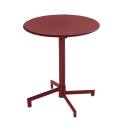Table de jardin bistrot ronde inclinable en métal avec pied encastrable Ø70 cm et 2 chaises avec accoudoirs