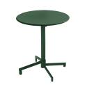 Table de jardin bistrot ronde inclinable en métal avec pied encastrable Ø70 cm et 2 chaises avec accoudoirs