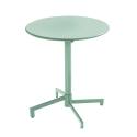 Table de jardin bistrot ronde inclinable en métal avec pied encastrable Ø70 cm et 2 chaises avec accoudoirs