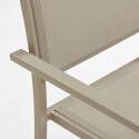 Chaise de jardin en aluminium et textilène avec accoudoirs