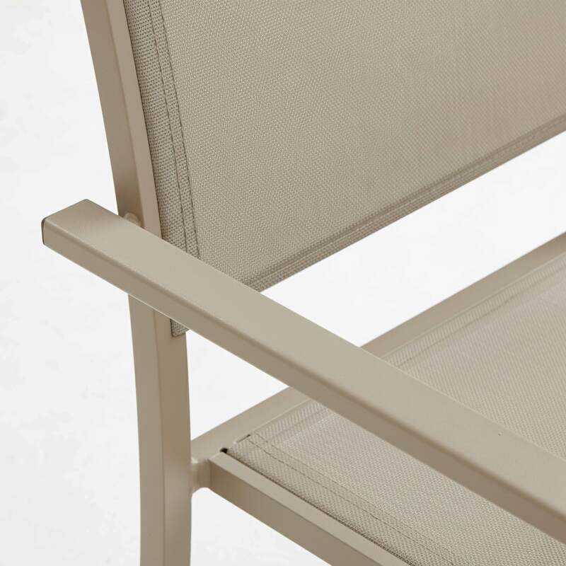 Chaise de jardin en aluminium et textilène avec accoudoirs (5/6)