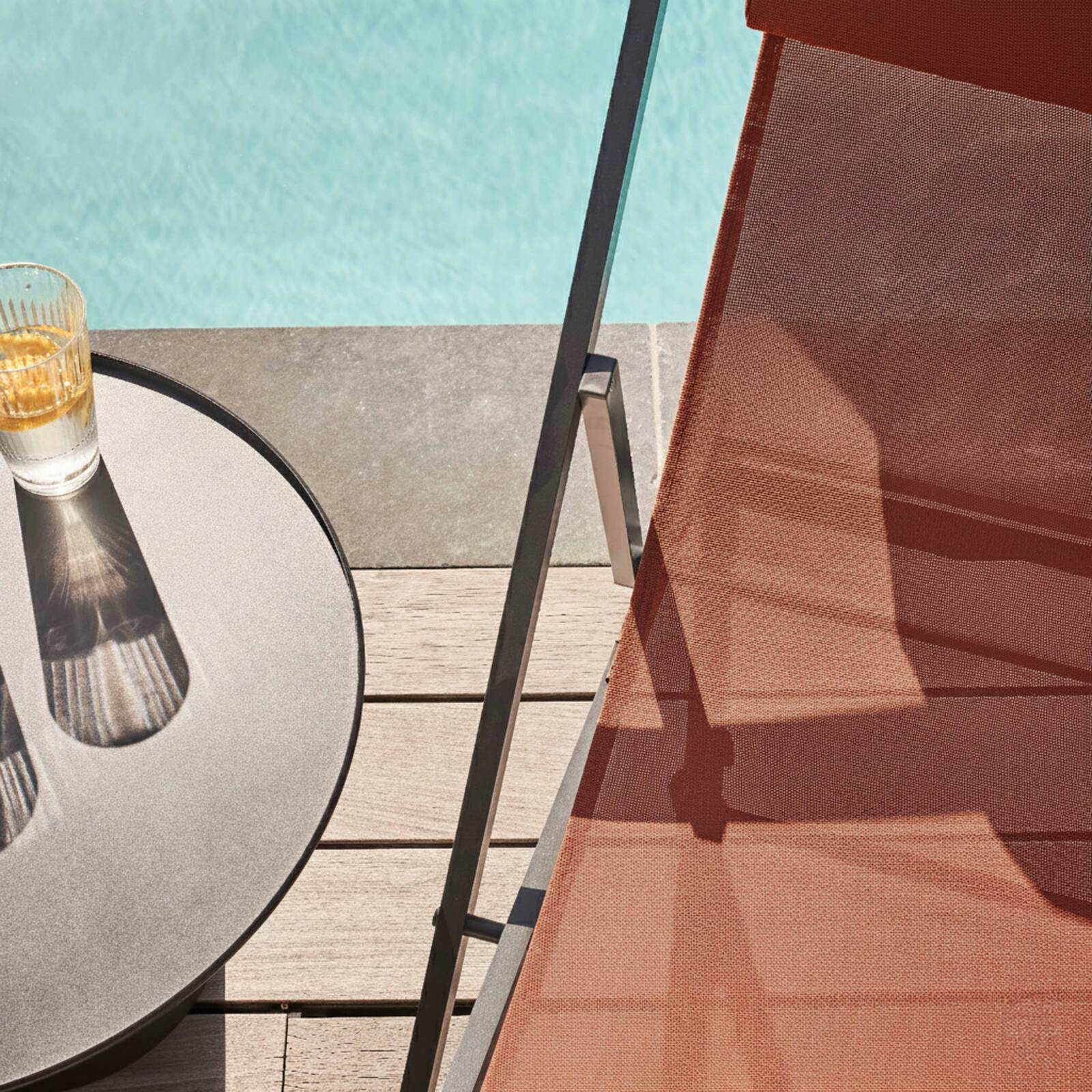 Lot de 2 chiliennes en aluminium inclinables 4 positions