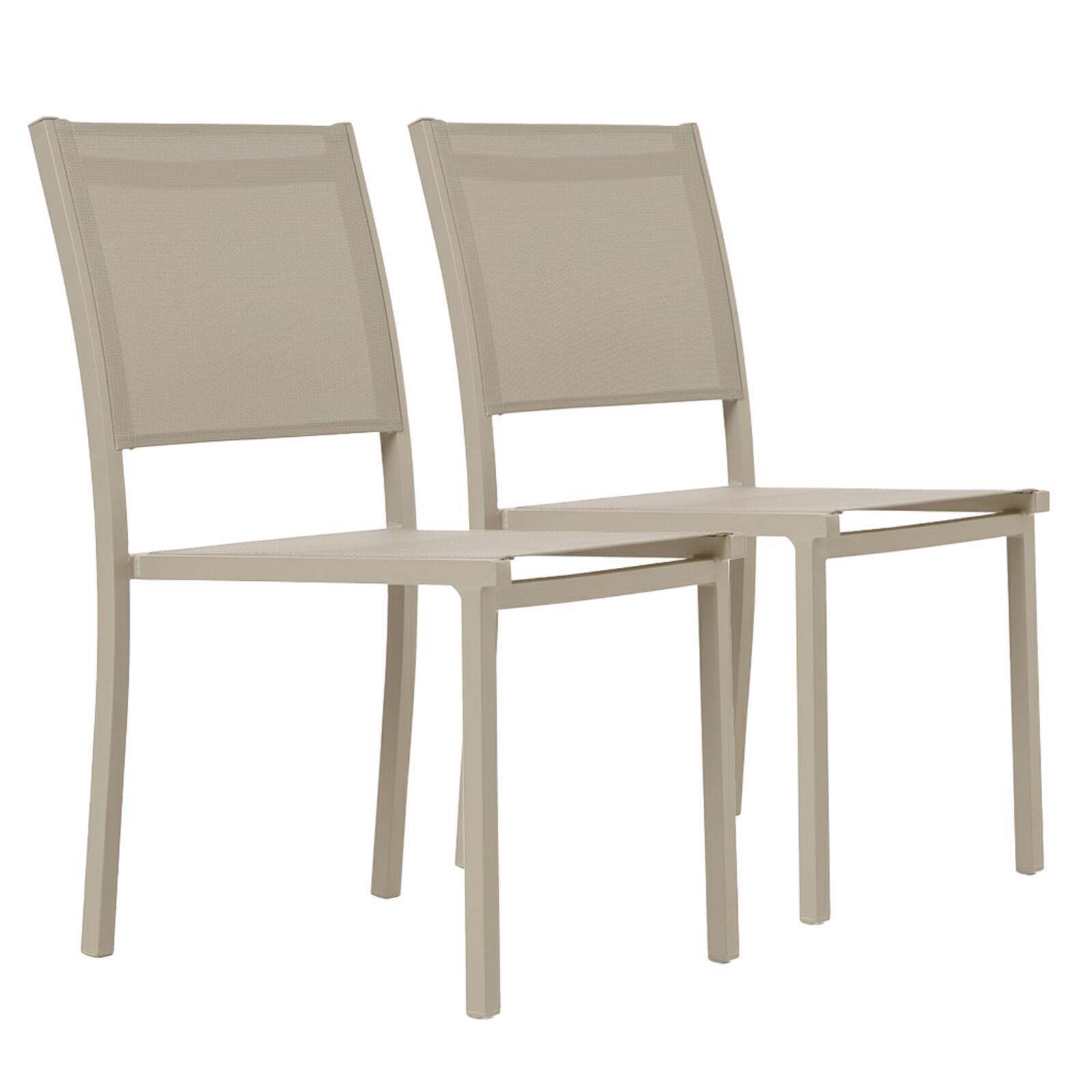 Chaises de jardin en aluminium et textilène - Lot de 2