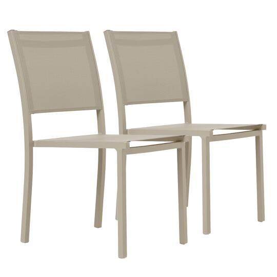 Chaises de jardin en aluminium et textilène - Lot de 2 | Oviala