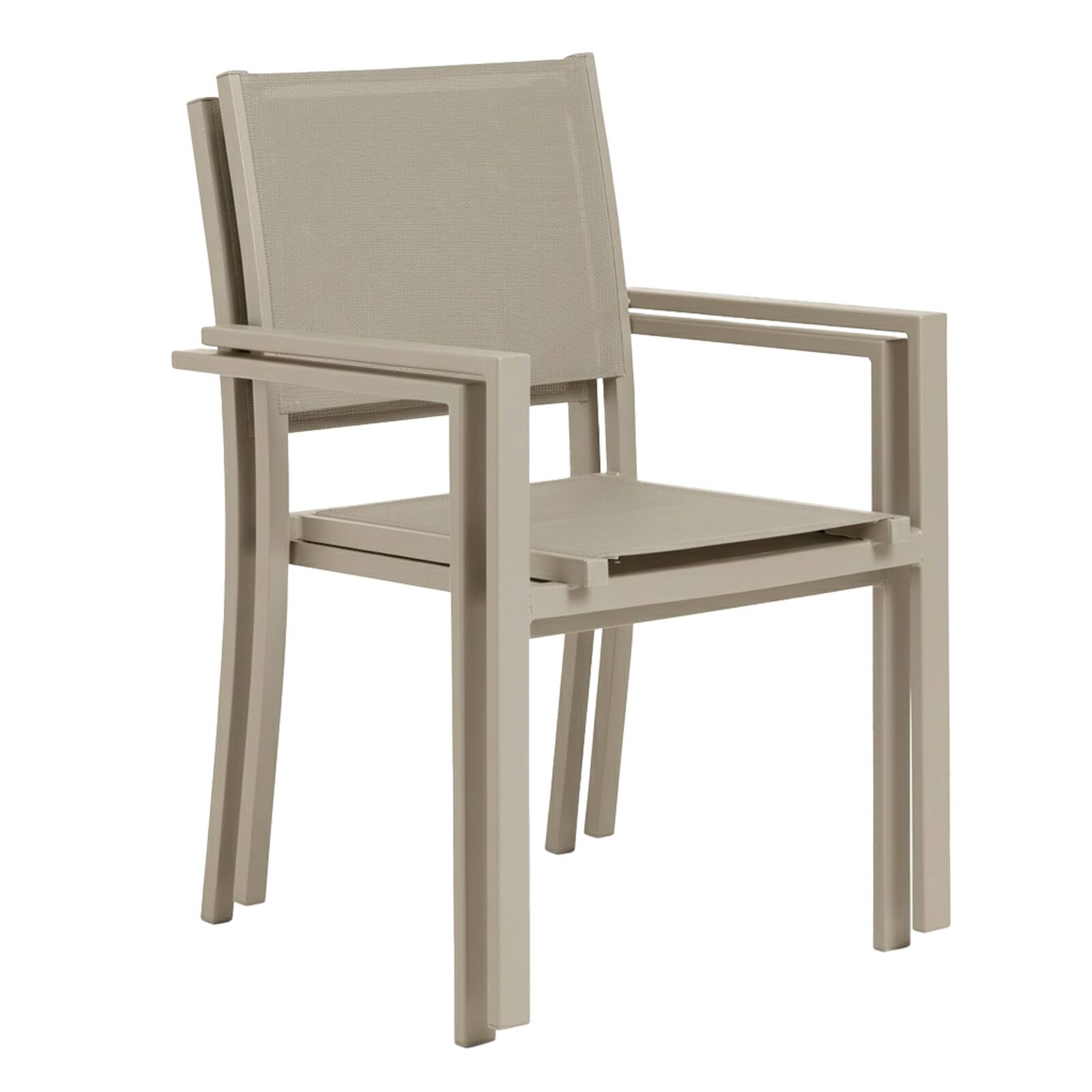 Chaises de jardin en aluminium et textilène  avec accoudoirs - Lot de 2