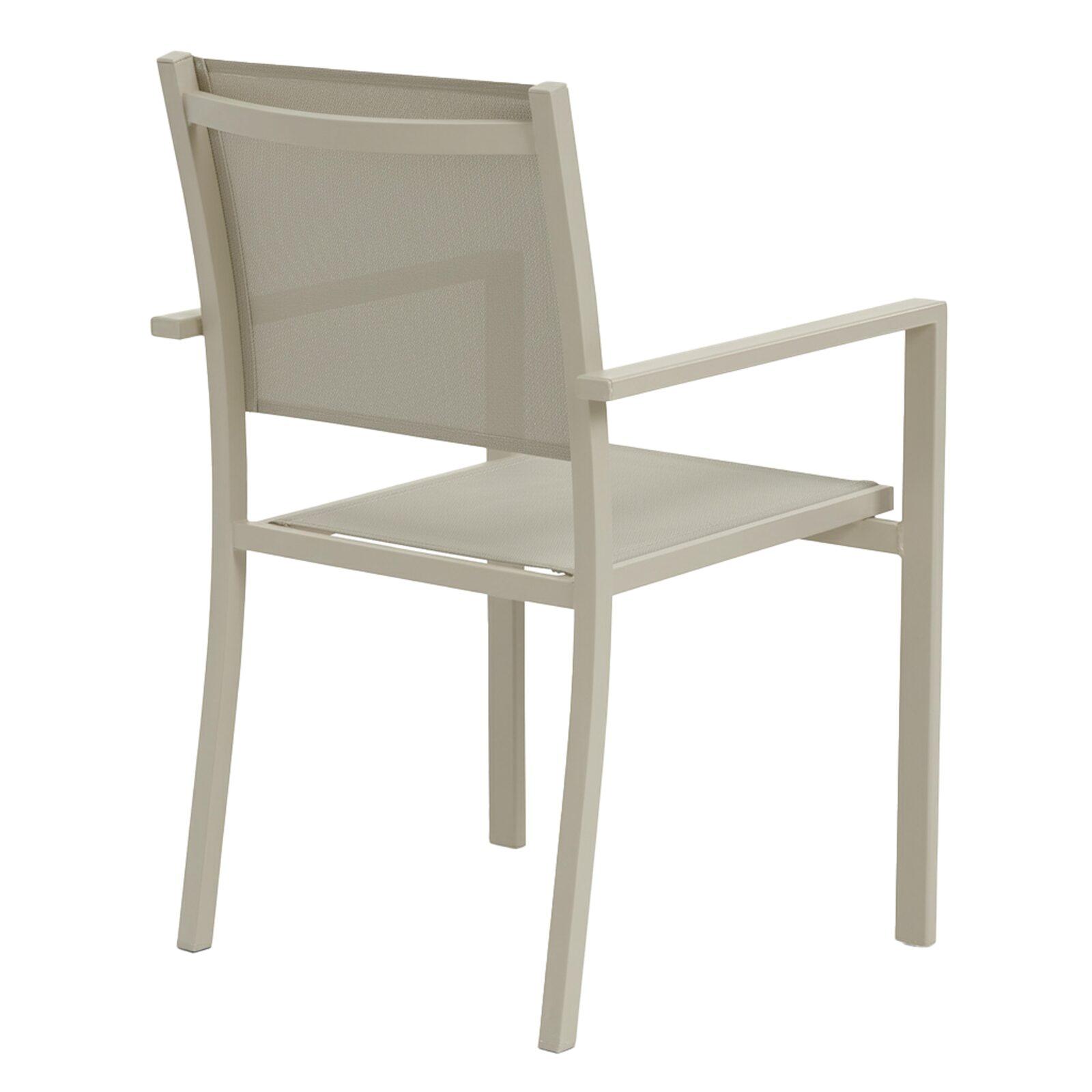 Chaises de jardin en aluminium et textilène  avec accoudoirs - Lot de 2