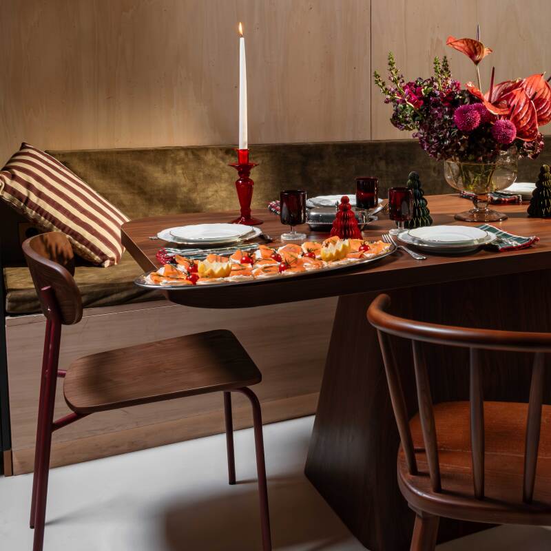 Table à manger effet bois 8 personnes (4/6)