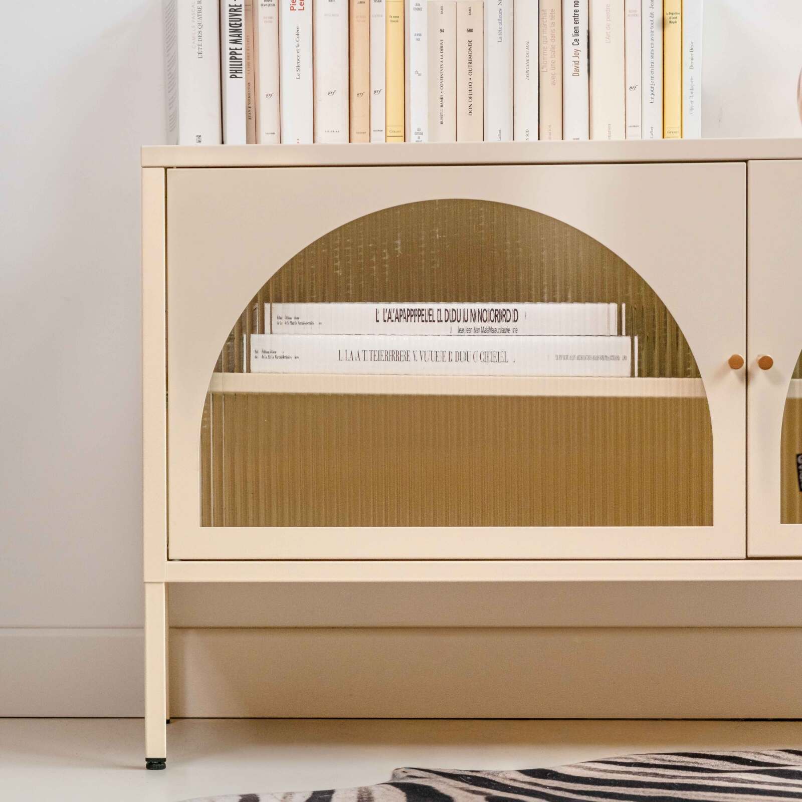 Meuble TV 115 cm en métal style moderne