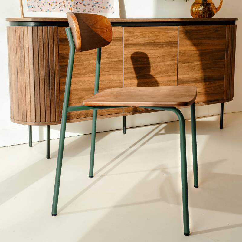 Chaises en bois et métal - Lot de 2