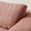 Canapé 2 places en tissu côtelé avec coussins