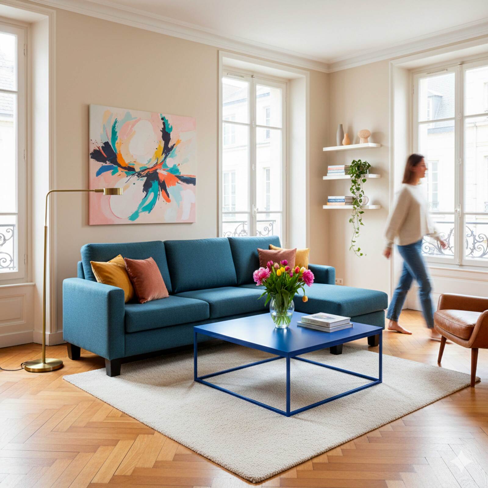 Table basse en métal carrée 90x90 cm