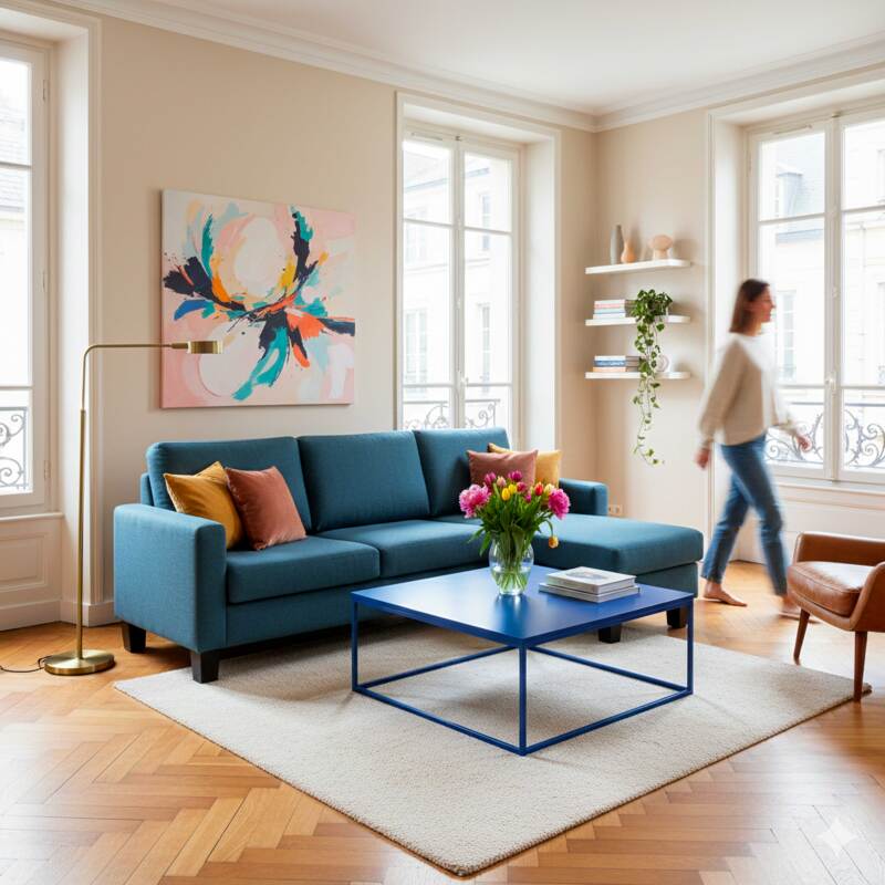 Table basse en métal carrée 90x90 cm (4/8)