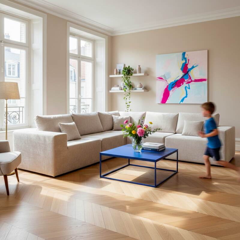 Table basse en métal carrée 90x90 cm (6/8)