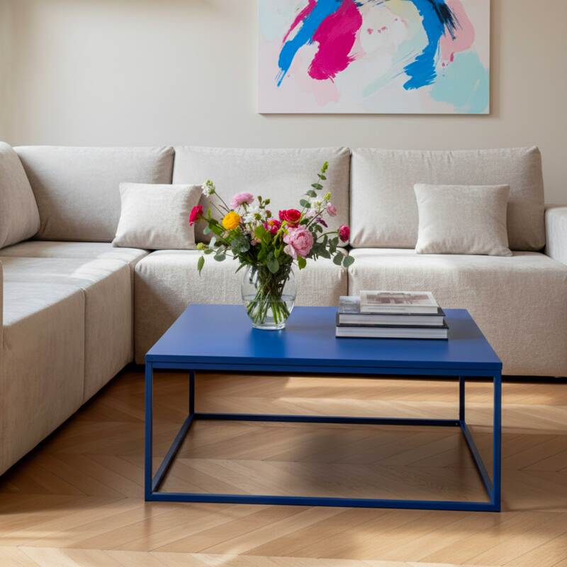 Table basse en métal carrée 90x90 cm (7/8)