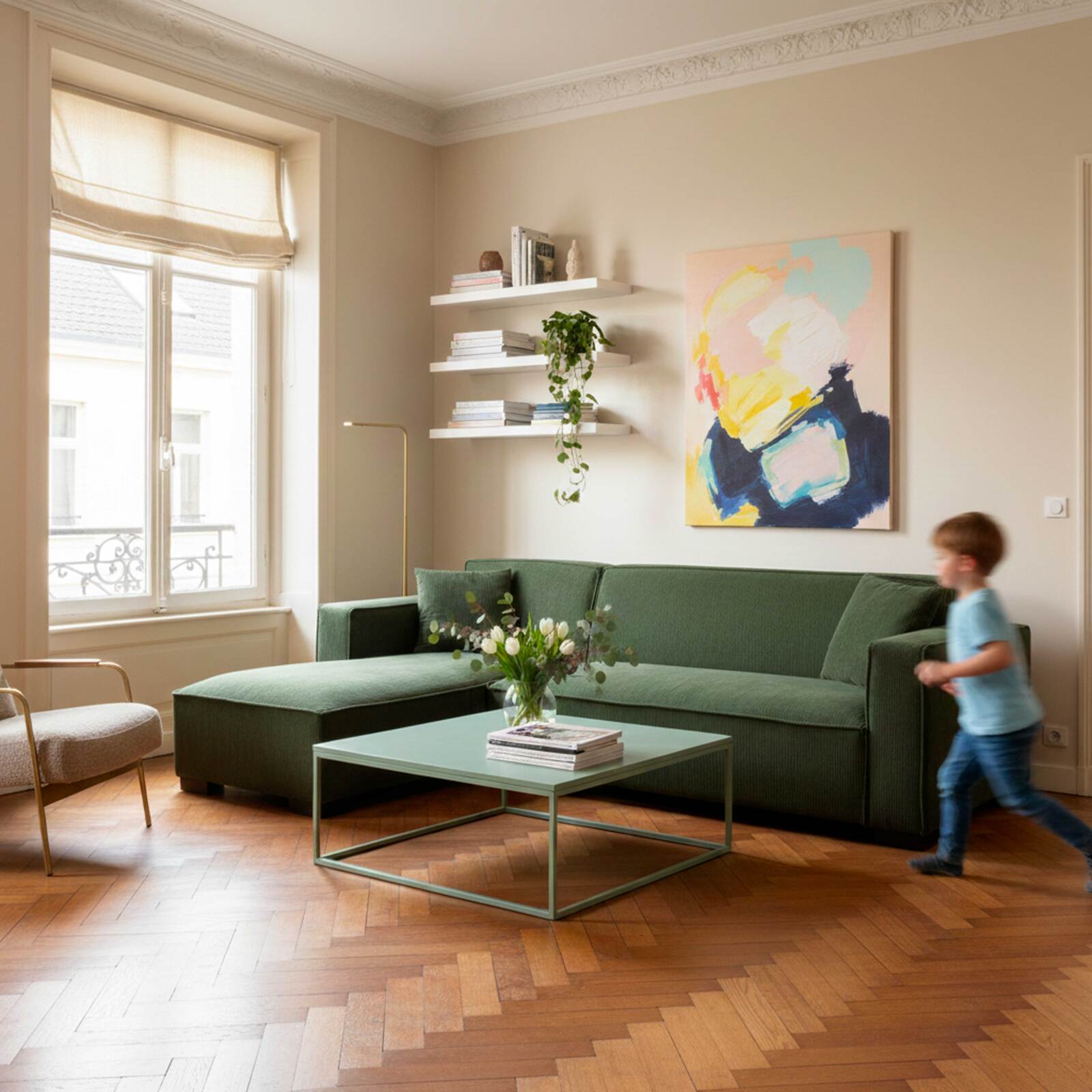 Table basse en métal carrée 90x90 cm