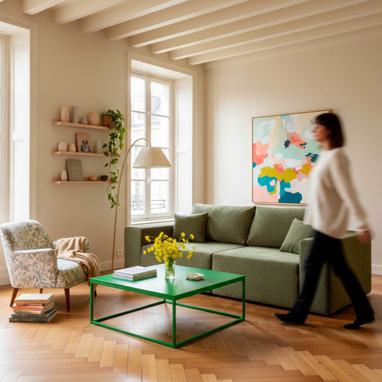 Table basse en métal carrée 90x90 cm