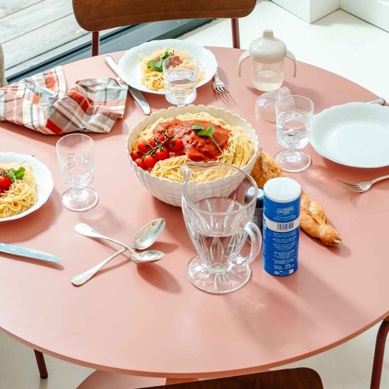 Table à manger ronde unie 4 personnes