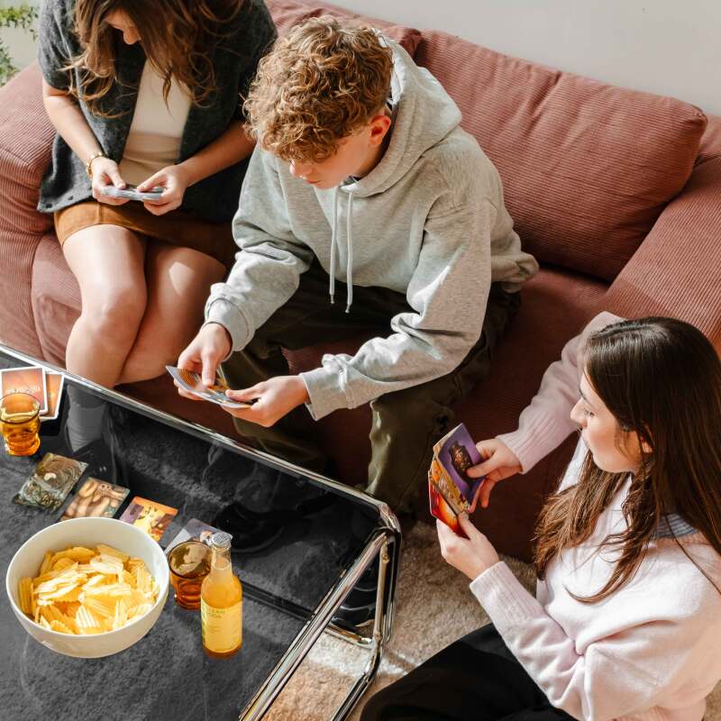 Table basse en verre trempé carrée 90x90 cm 