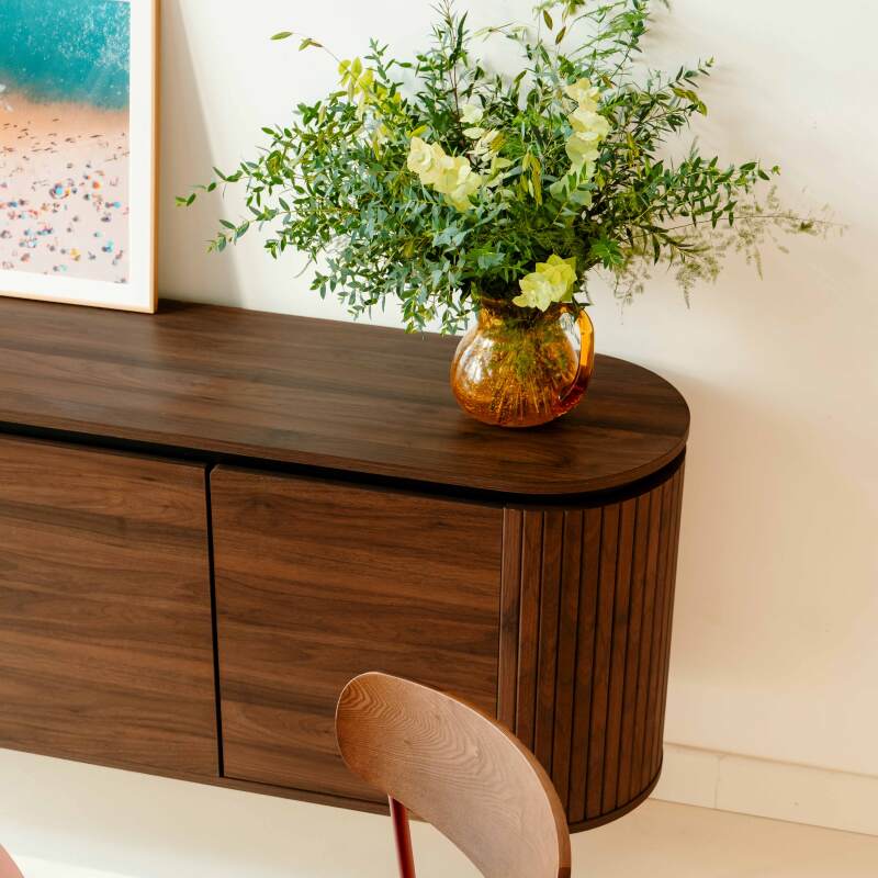 Buffet effet bois 3 portes 160 cm (2/7)