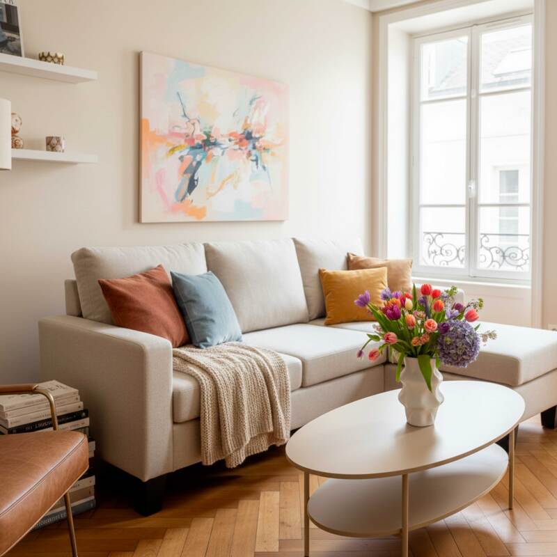 Canapé d'angle 3 places en tissu avec méridienne droite (6/7)