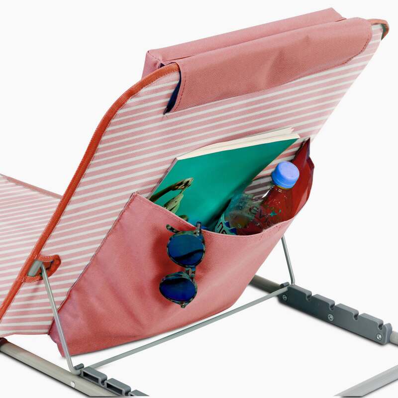 Matelas de plage pliant rayé inclinable 5 positions (3/6)