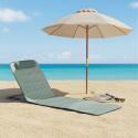 Matelas de plage pliant rayé inclinable 5 positions